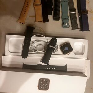 Apple Smartwatch with Black and Tan Bands